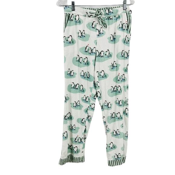 Munki Munki White Penguin Love Flannel Pajama Set Large - Picture 8 of 13